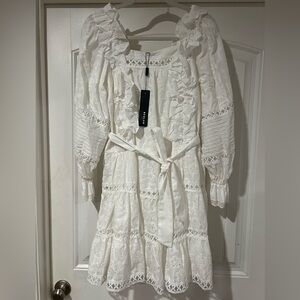 Beulah Puff Sleeve Ruffled Mini Dress size M NWT